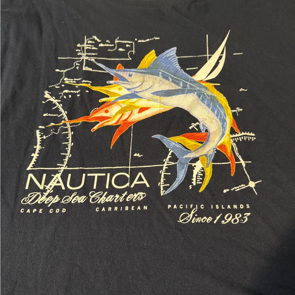 Nautica Men's Dark Blue Marlin Graphic Tee - Picture 2 of 4